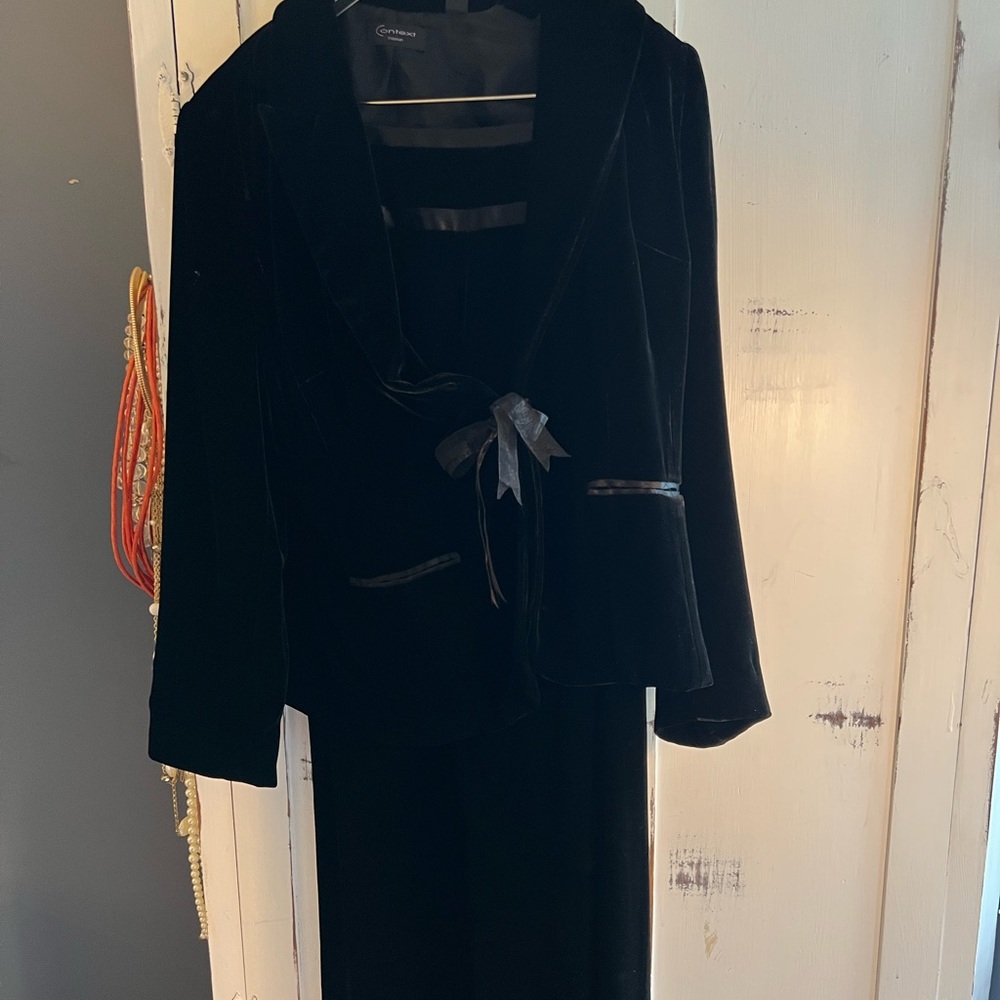 Black Velvet and Tulle Suit with Pants